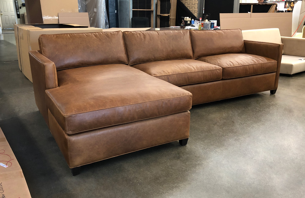 maxwell leather right-arm sofa chaise sectional