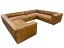 Bonham U Sectional in Berkshire Chestnut Full Grain Leather - laf front high angle