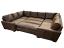 Braxton U Sectional with Full Fit Ottomans in Burnham Molasses Leather - RAF front angle high