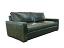 Braxton Twin Cushion Leather Sofa in Mont Blanc Winter Pine Green Leather - front angle