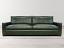 Braxton Twin Cushion Leather Sofa in Mont Blanc Winter Pine Green Leather - front - bg