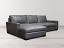 Left front angle view of the LAF Braxton Sofa Chaise Sectional in Glove Timberwolf - Mont Blanc Wolf leather