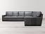 Left Arm Facing Braxton L Sectional Sofa in Italian Glove Mont Blanc Timberwolf