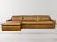 Julien Track Arm Leather Sofa Chaise Sectional front view - Berkshire Chestnut