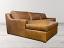 Julien Track Arm Leather Sofa Chaise Sectional front laf view - Berkshire Chestnut