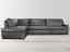 Julien Track Arm Bumper Sectional Sofa in Berkshire Pewter Leather - front view