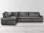 Julien Track Arm Bumper Sectional Sofa in Berkshire Pewter Leather - front view