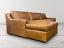 Julien Track Arm Leather Sofa Chaise Sectional front laf view - Berkshire Chestnut