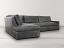 Julien Track Arm Bumper Sectional Sofa in Berkshire Pewter Leather - laf front view