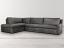 Julien Track Arm Bumper Sectional Sofa in Berkshire Pewter Leather - raf front view