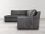 Julien Track Arm Bumper Sectional Sofa in Berkshire Pewter Leather - raf side view