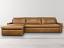 Julien Track Arm Leather Sofa Chaise Sectional front view - Berkshire Chestnut