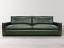 Braxton Twin Cushion Leather Sofa in Mont Blanc Winter Pine Green Leather - front - bg