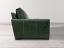 Braxton Twin Cushion Leather Sofa in Mont Blanc Winter Pine Green Leather - side