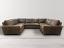 Braxton U Sectional Sofa in Burnham Molasses leather - front view - bg