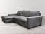 Right front angle view of the LAF Braxton Sofa Chaise Sectional in Glove Timberwolf - Mont Blanc Wolf leather