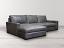 Left front angle view of the LAF Braxton Sofa Chaise Sectional in Glove Timberwolf - Mont Blanc Wolf leather