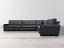 Braxton L Sectional in Burnham Black Nubuck Leather from New Zealand - front view - bg