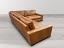 Braxton Mini L Sectional Sofa in Mont Blanc Sycamore leather - LAF rear angle view