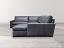 Braxton Mini Leather L Sectional Sofa with Chaise in Italian Berkshire Pewter - side view