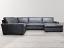 Braxton Mini Leather L Sectional Sofa with Chaise in Italian Berkshire Pewter - laf front view