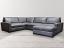 Braxton Mini Leather L Sectional Sofa with Chaise in Italian Berkshire Pewter - raf front angle