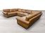 Langston Leather U Sectional Sofa in Italian Berkshire Chestnut - raf front angle high