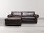 Langston RAF Mini Sofa Chaise Sectional in Italian Brompton Cocoa Leather