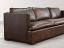 Reno Sofa in Italian Berkshire Cocoa Leather - front angle detail