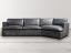 The Reno Leather Sectional Sofa with Cuddler in Mont Blanc Timberwolf