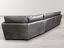 Back view of the Reno Leather Sectional Sofa with Cuddler in Mont Blanc Timberwolf