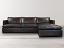 The Reno Leather Sofa Chaise Sectional in Mont Blanc Truffle