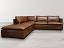 LAF front view of Reno Modular Leather Sectional Sofa in Italian Brompton Classic