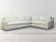 Julien Track Arm L Sectional Sofa in Full Grain Jet Dash White Leather - front center view