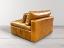 Muir Modular Armless Chair in Mont Blanc Sycamore leather - rear angle - bg