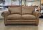 Langston Leather Sofa in Berkshire Burlap Full Grain Leather - Nailhead Trim - 72 x 40 - front