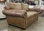 Langston Leather Sofa in Berkshire Burlap Full Grain Leather - Nailhead Trim - 72 x 40 - laf front