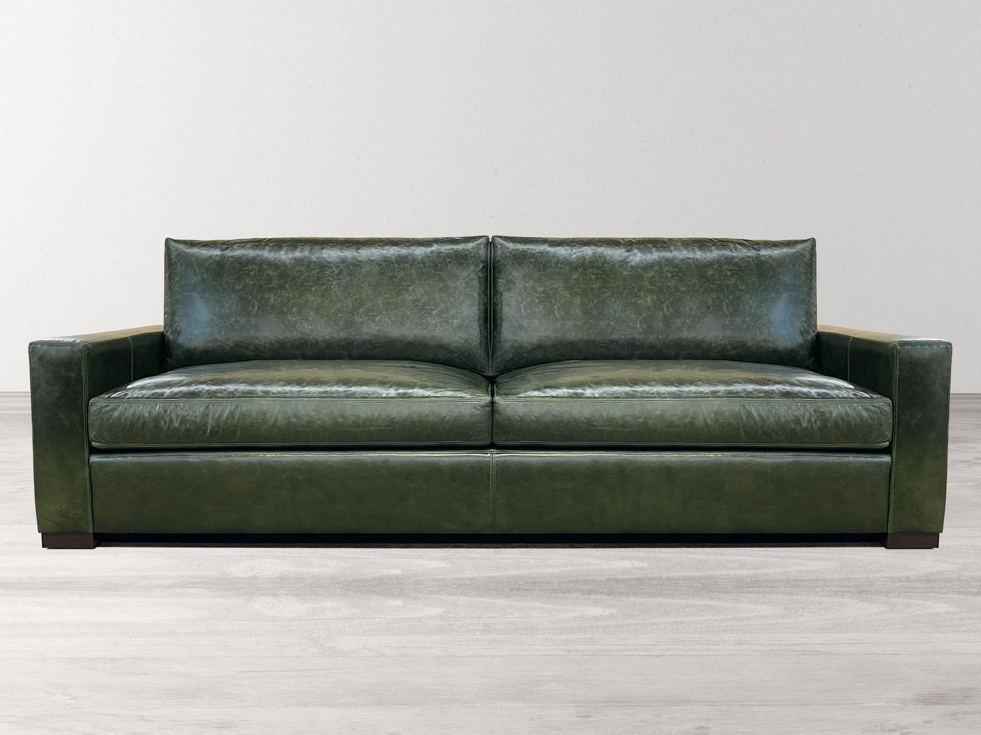 Leather sofa with attached cushions best sale