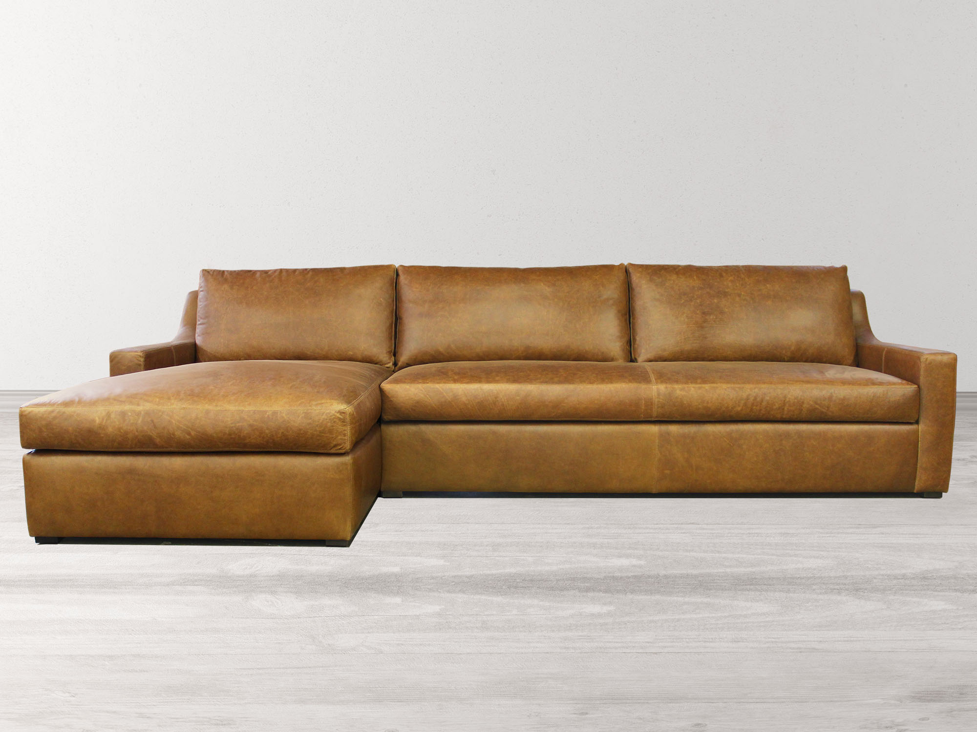 Julien Track Arm Leather Sofa Chaise Sectional