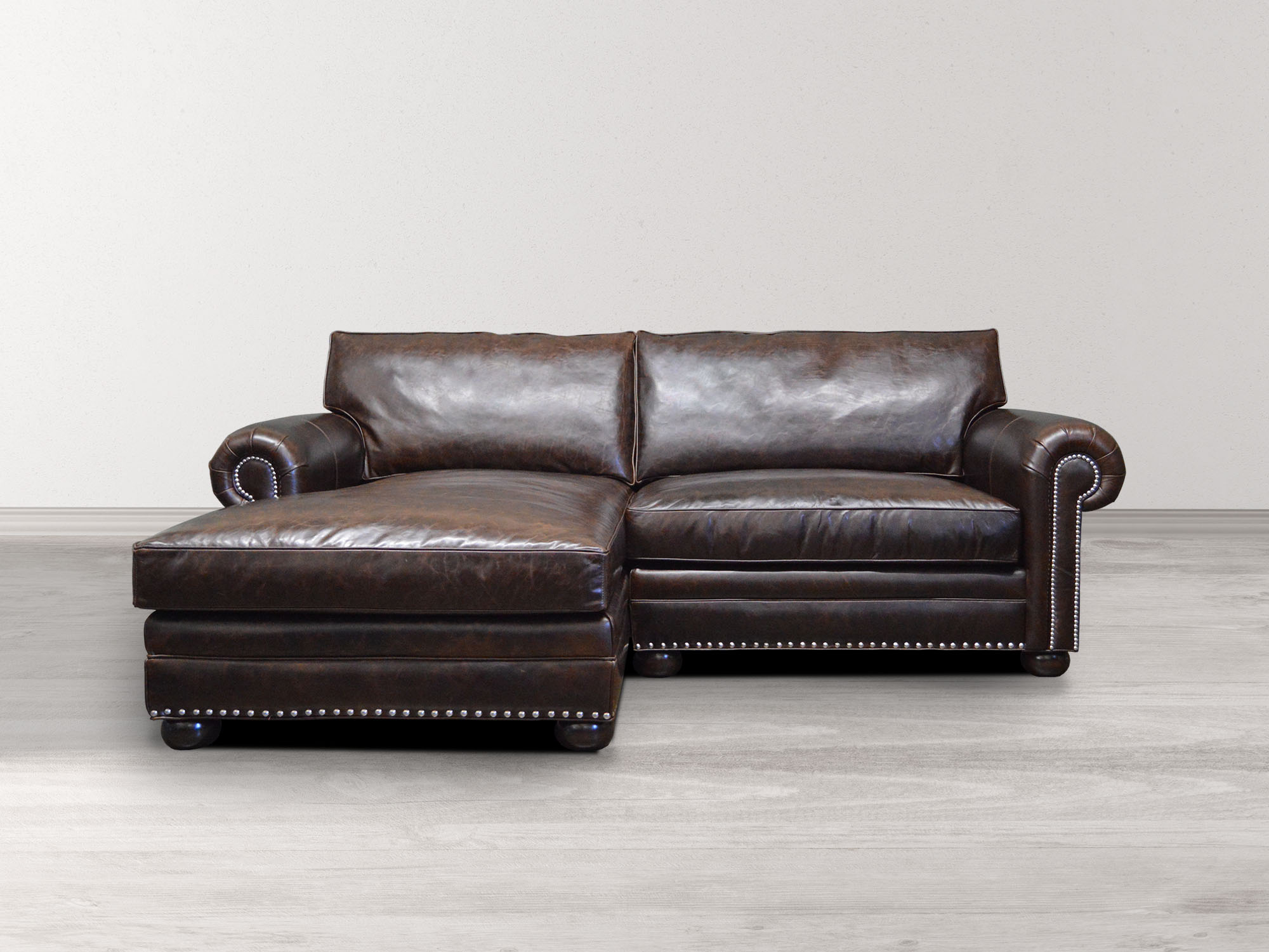 Langston Mini Leather Sofa Chaise Sectional