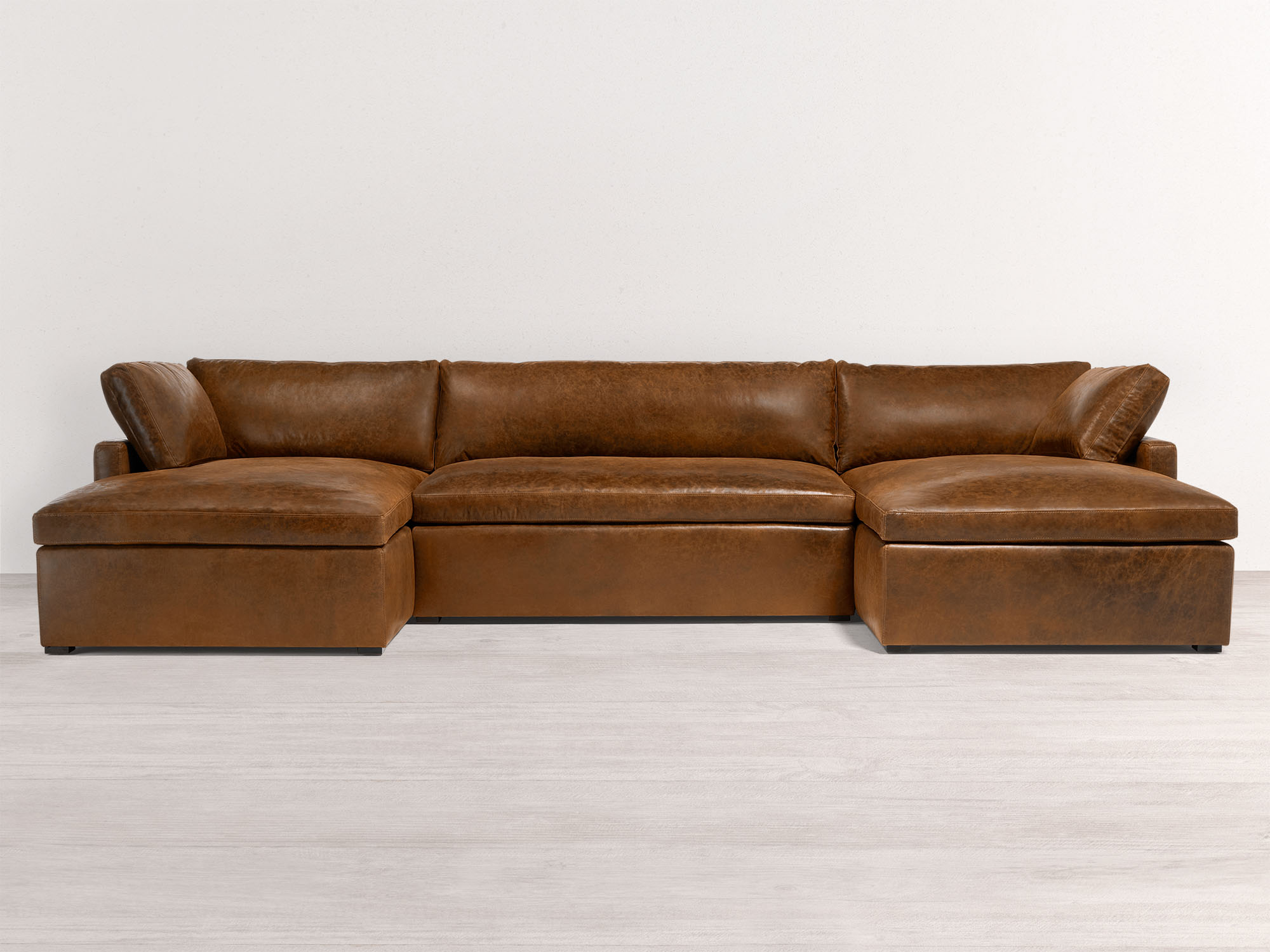 Muir Track Arm Leather U Chaise Sectional