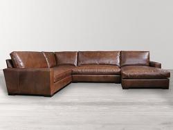 Braxton Leather L Sectional Sofa with Chaise