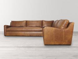 Julien Slope Arm Leather "L" Sectional Sofa