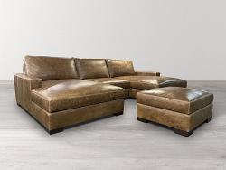 Braxton Leather U Chaise Sectional Sofa