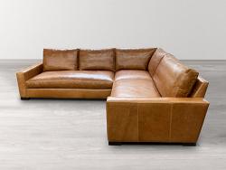 Braxton Mini Leather "L" Sectional Sofa