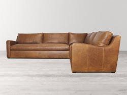 Julien Slope Arm Leather "L" Sectional Sofa