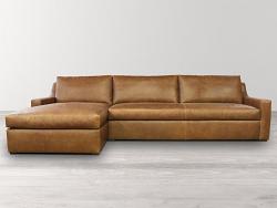 Julien Track Arm Leather Sofa Chaise Sectional