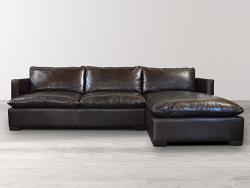 Reno Leather Sectional Sofa with Chaise