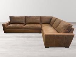 Braxton Leather "L" Sectional Sofa