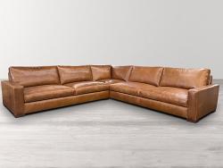 Braxton Leather "Grand Corner" Sectional Sofa